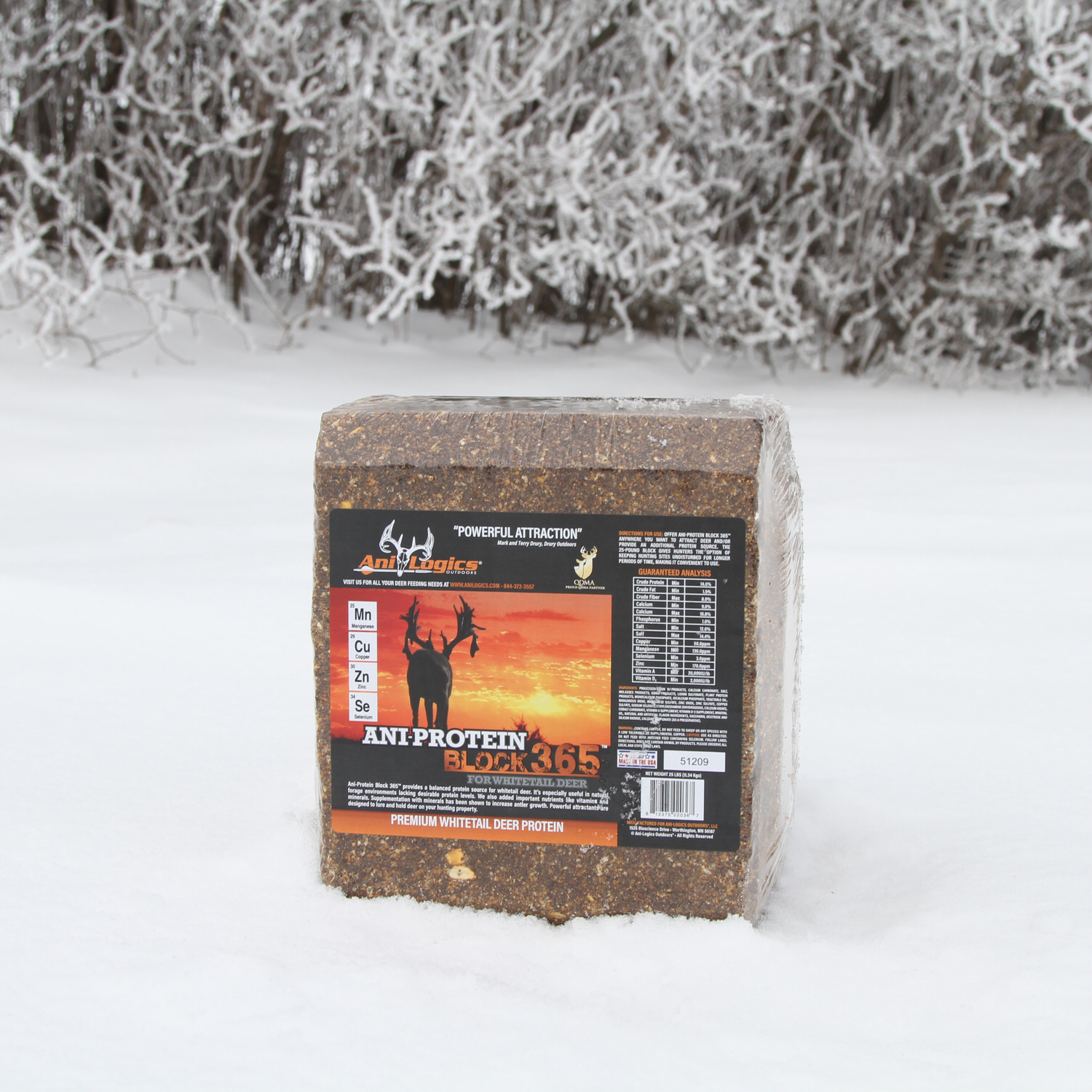 Ani-Protein Block 365 on a snowy ground