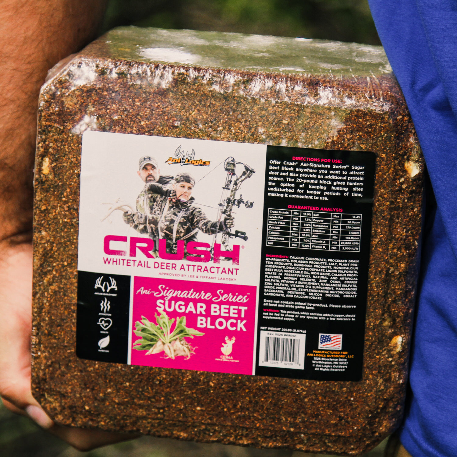 Man holding the CRUSH Sugar Beet Block