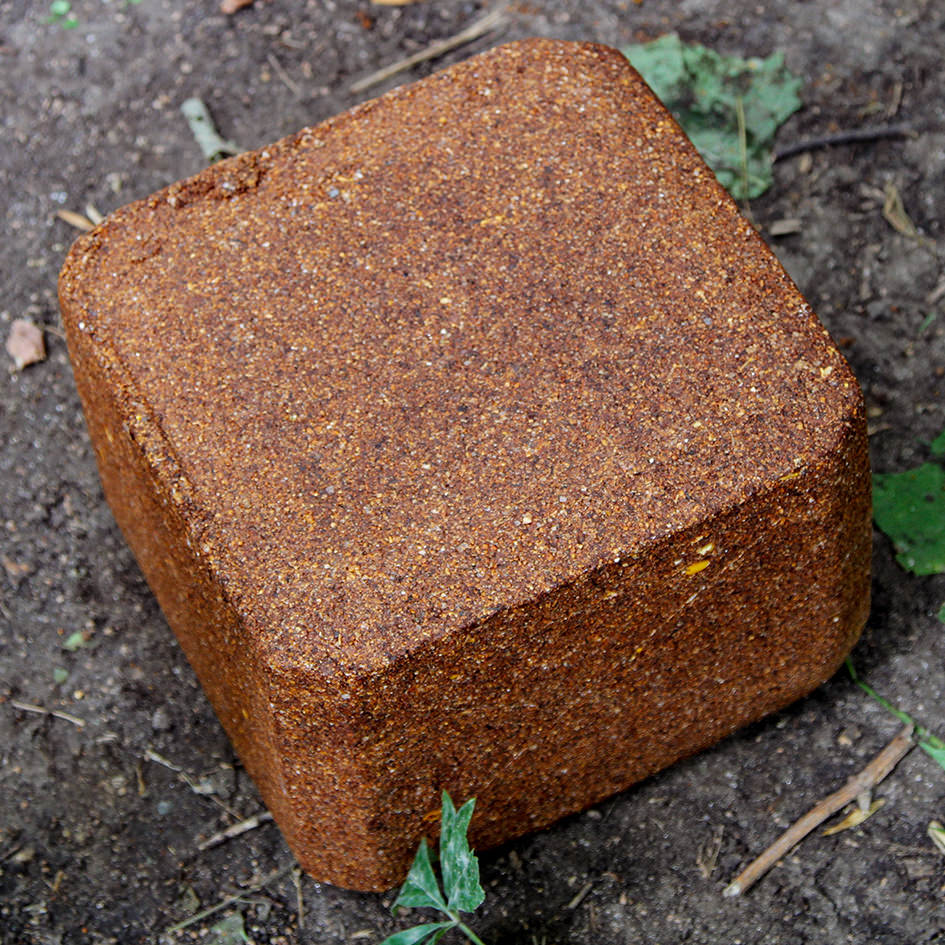 Unwrapped CRUSH Sugar Beet Block on the ground