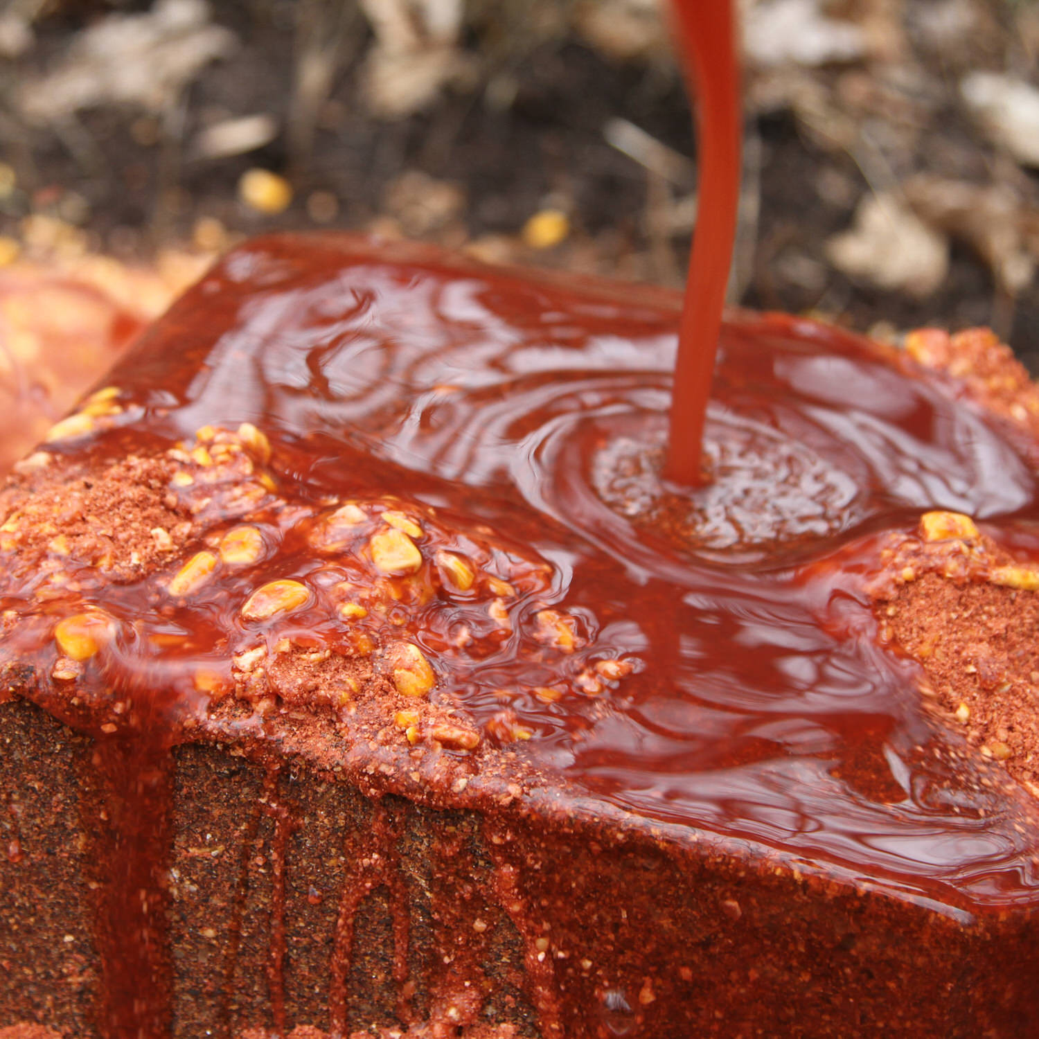 CRUSH Sugar Beet Liquid being poured onto a mineral block