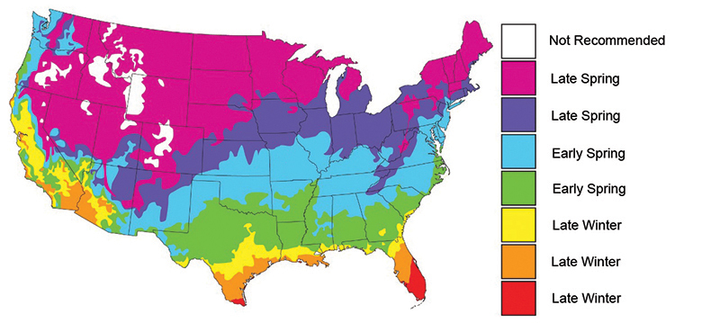 When to Plant Map-Sugar Beets