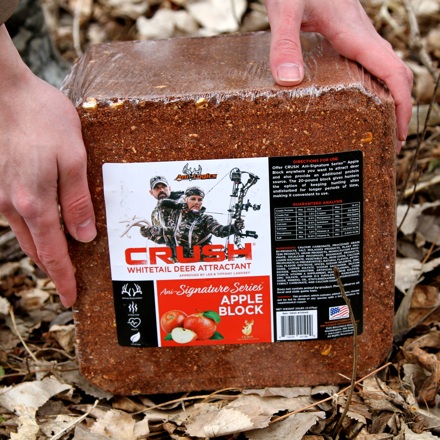 Man holding a CRUSH Apple Block