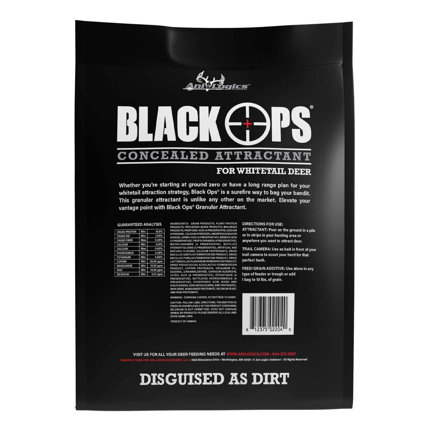 Black Ops Granular Attractant 5 lb bag - back