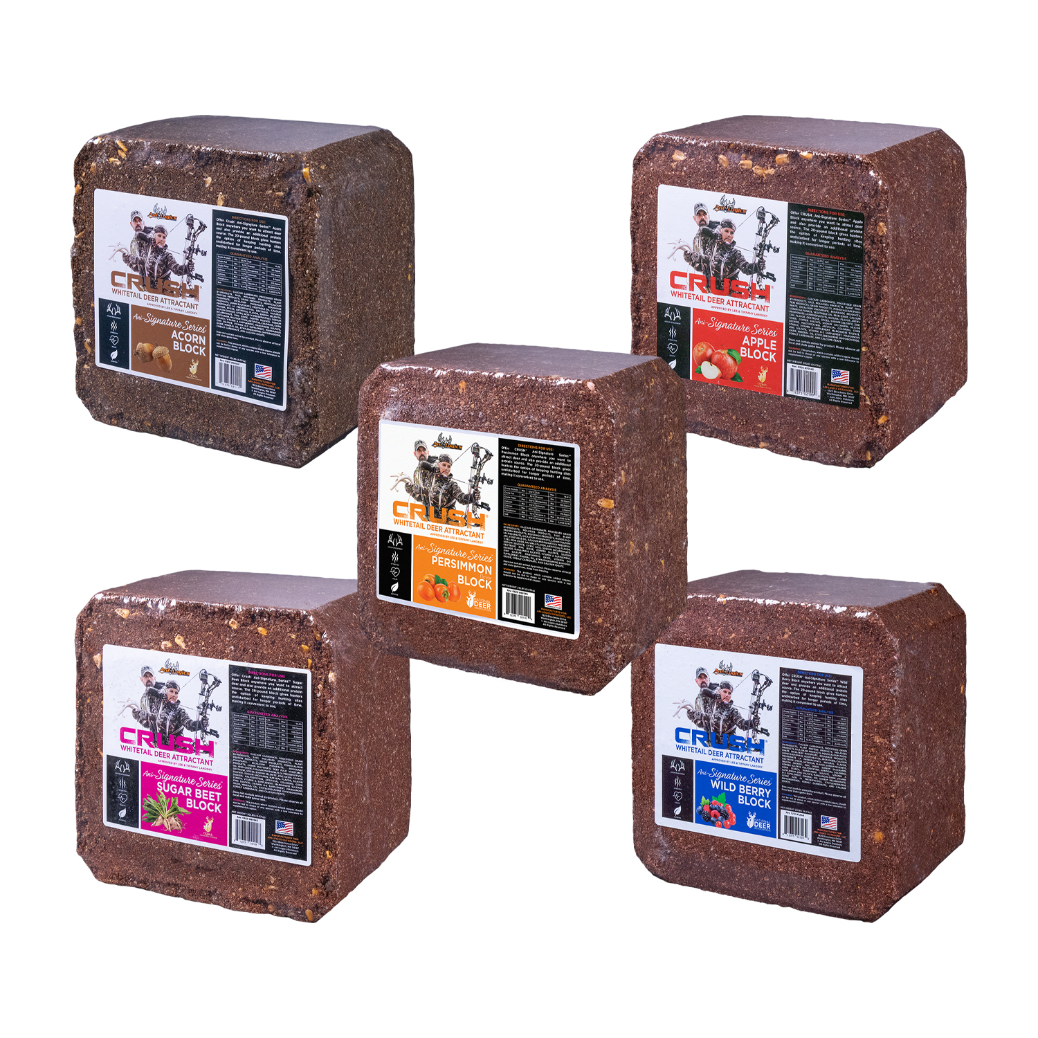 CRUSH Block Bundle - Acorn, Apple, Persimmon, Sugar Beet, and Wild Berry