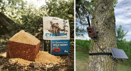 CRUSH Wild Berry Block and Granular + trail camera positioning