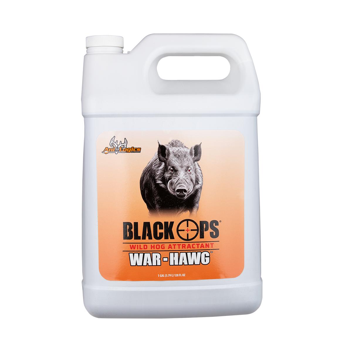 1-gallon jug of Black Ops War-Hawg liquid hog attractant - front label